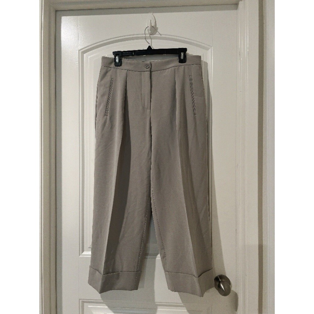 MALLONI Pants Grey Pleated Wide Leg Women Trouser IT44/US10 NWOT